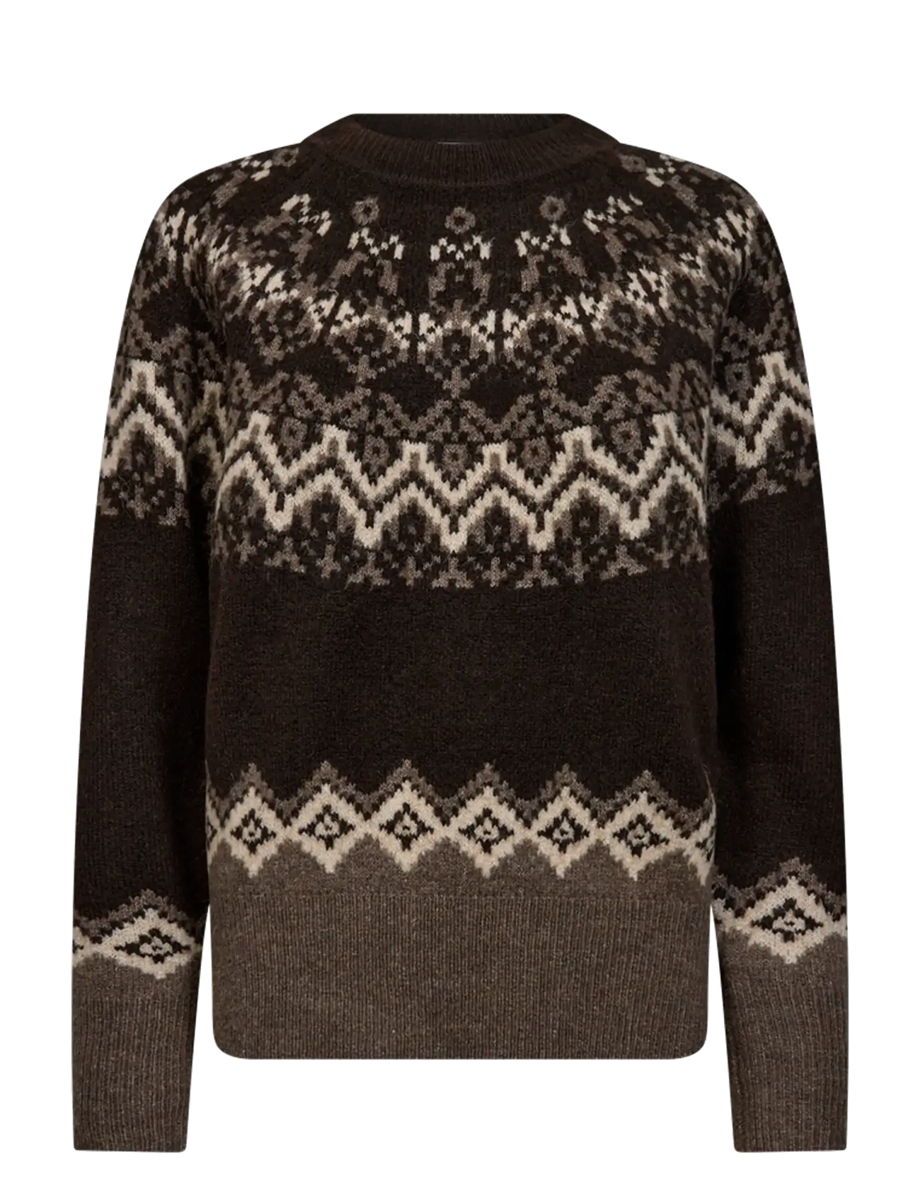 FREE/QUENT FQMERLA-PULLOVER - Stickat - MOLE W. MOREL / brown