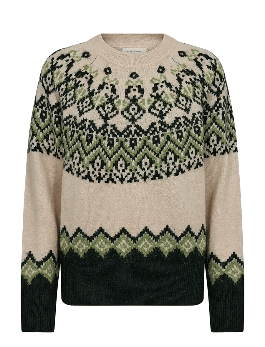 FREE/QUENT - FQMERLA-PULLOVER - kampsunid - moonbeam w. deep forest - 1