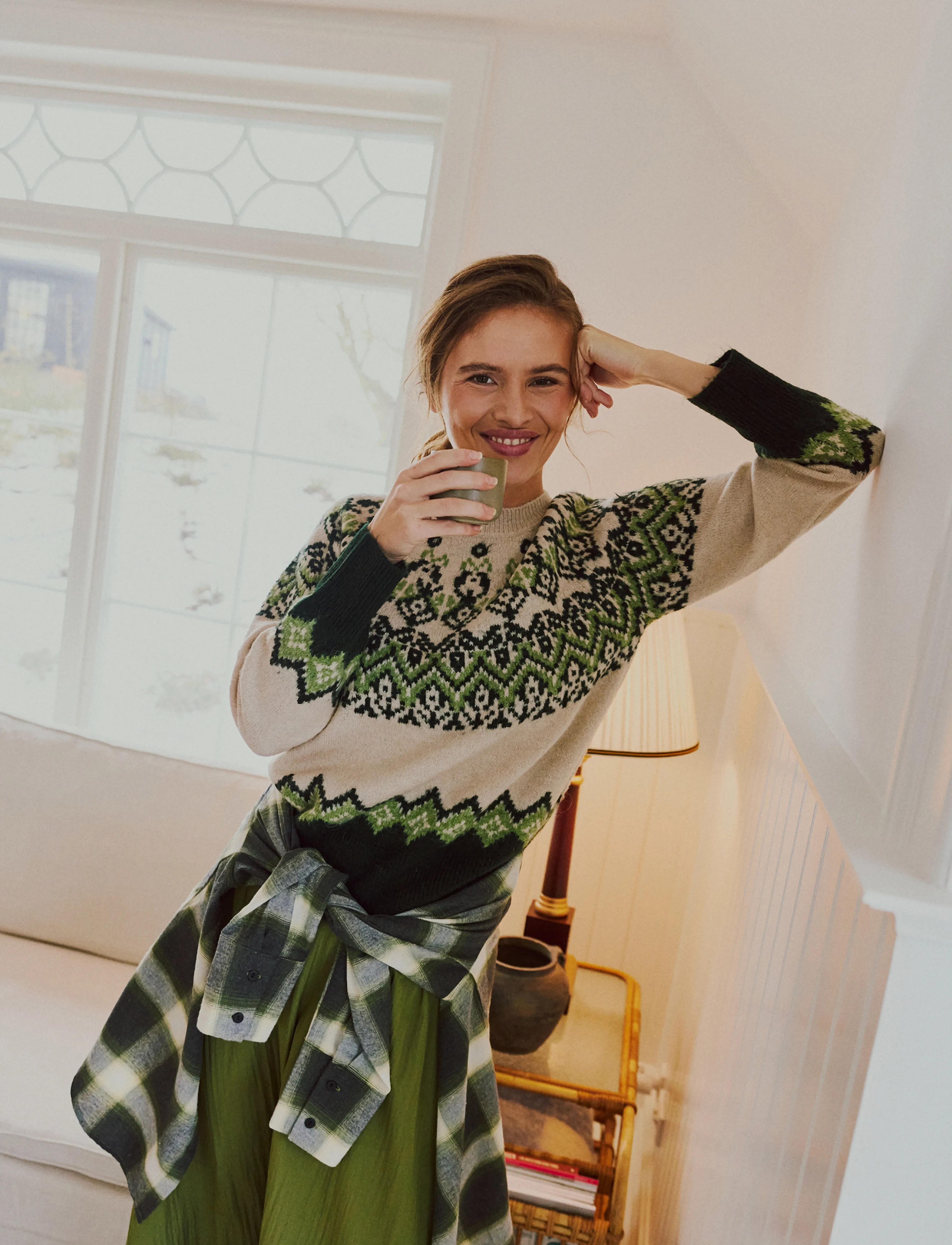 FREE/QUENT - FQMERLA-PULLOVER - jumpers - moonbeam w. deep forest - 3