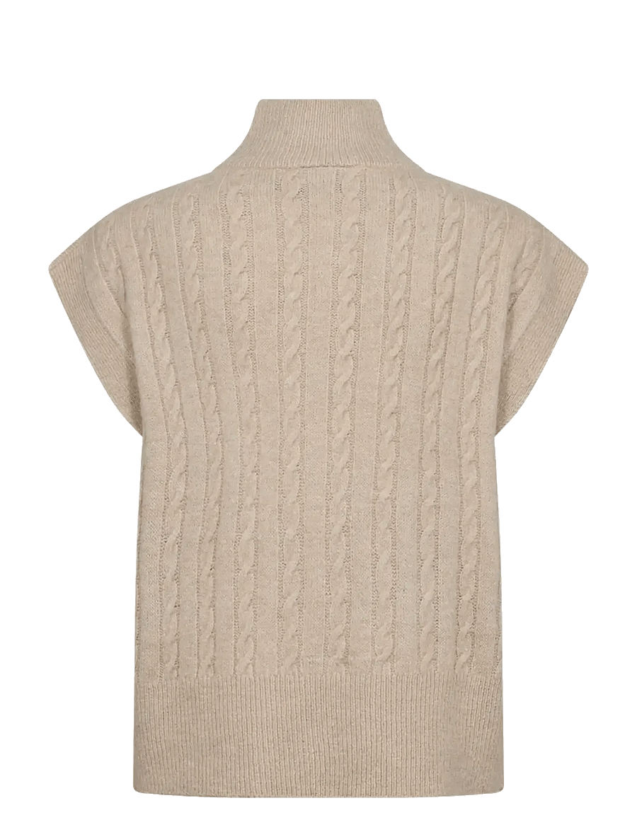 FREE/QUENT - FQMERLA-WAISTCOAT - stickade västar - moonbeam w. nightshade - 1
