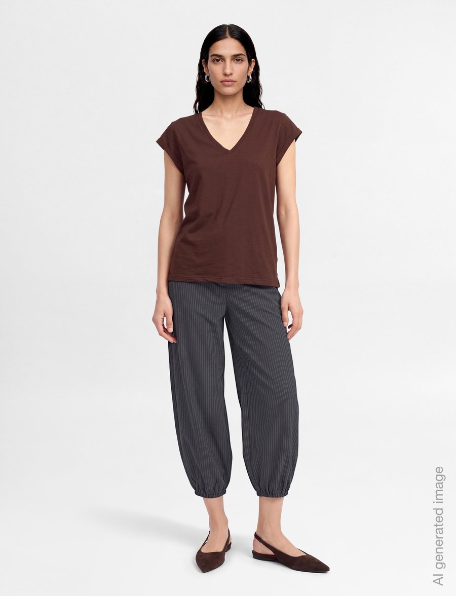 FREE/QUENT - FQMALI-PANTS - hosen mit geradem bein - dark grey mel w star off-white - 0