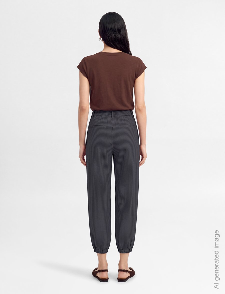 FREE/QUENT - FQMALI-PANTS - hosen mit geradem bein - dark grey mel w star off-white - 4