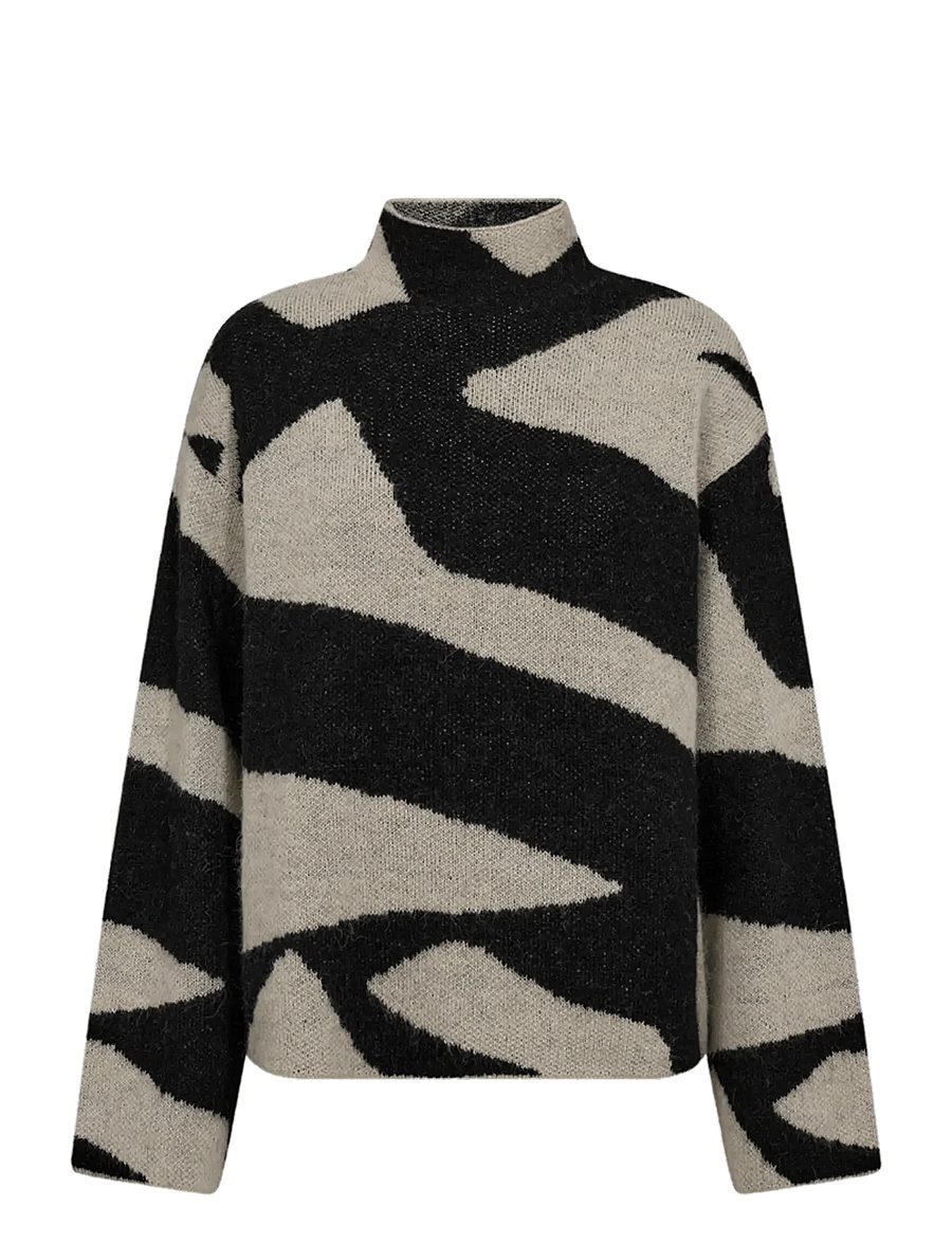 FREE/QUENT - FQDIDO-PULLOVER - pullover - moonbeam w. black - 0