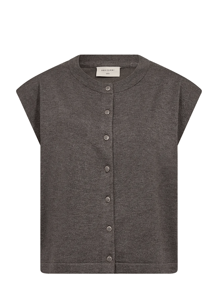 FREE/QUENT - FQKATIE-WAISTCOAT - morel melange - 1