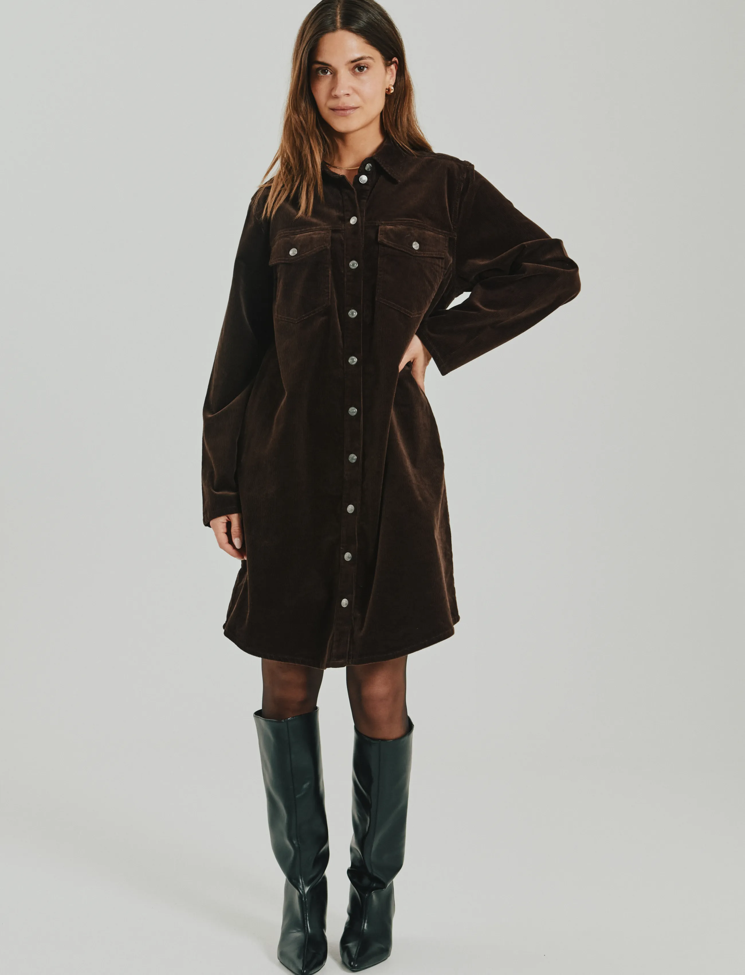 FREE/QUENT FQMIMI-DRESS - Midiklänningar - MOLE / brown