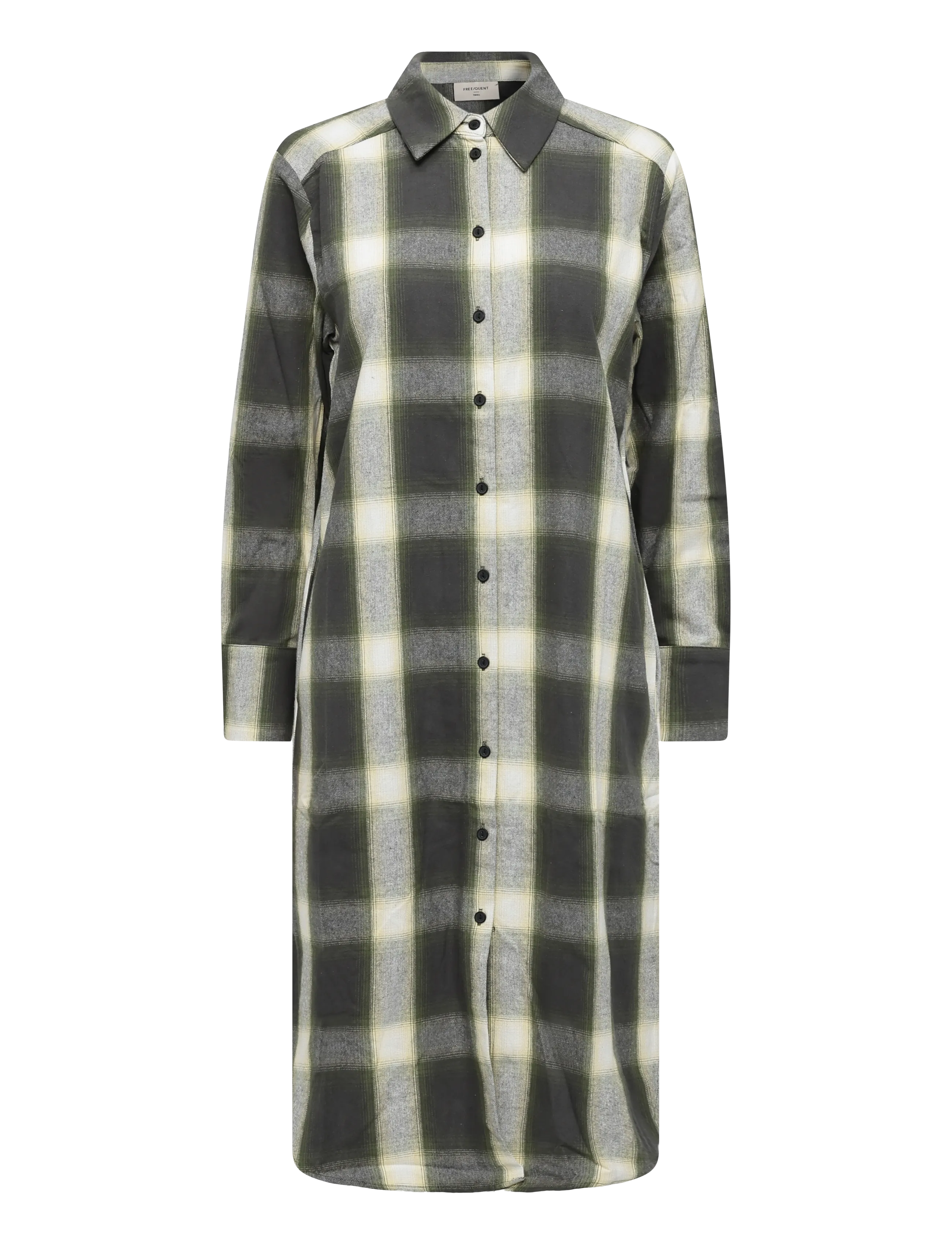 FREE/QUENT - FQERINO-DRESS - hemdkleider - dark grey mel w calliste green - 1