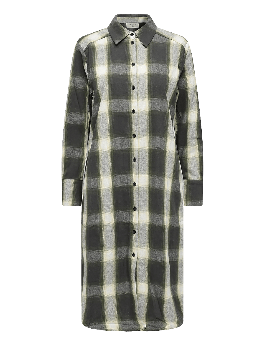 FREE/QUENT - FQERINO-DRESS - hemdkleider - dark grey mel w calliste green - 1