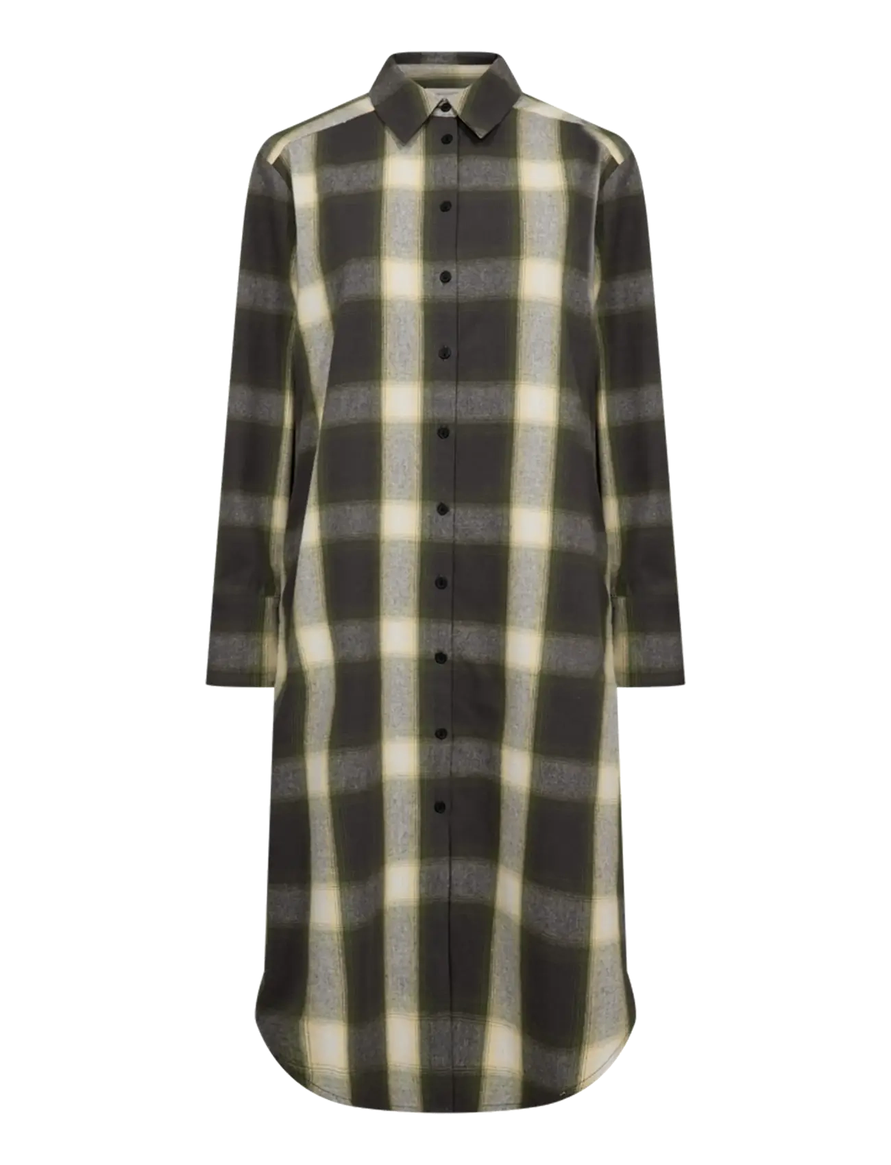 FREE/QUENT - FQERINO-DRESS - skjortklänningar - dark grey mel w calliste green - 1