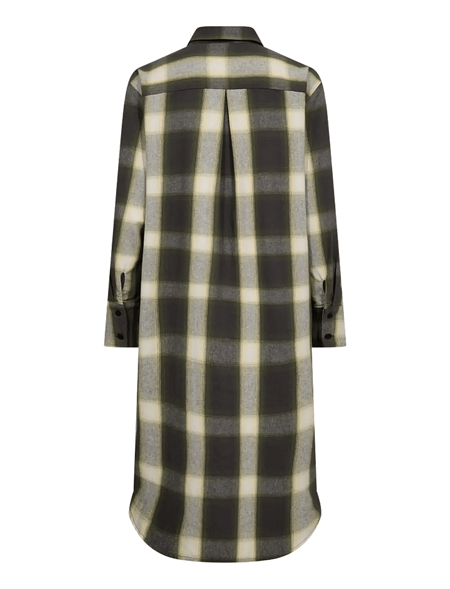 FREE/QUENT - FQERINO-DRESS - skjortklänningar - dark grey mel w calliste green - 2