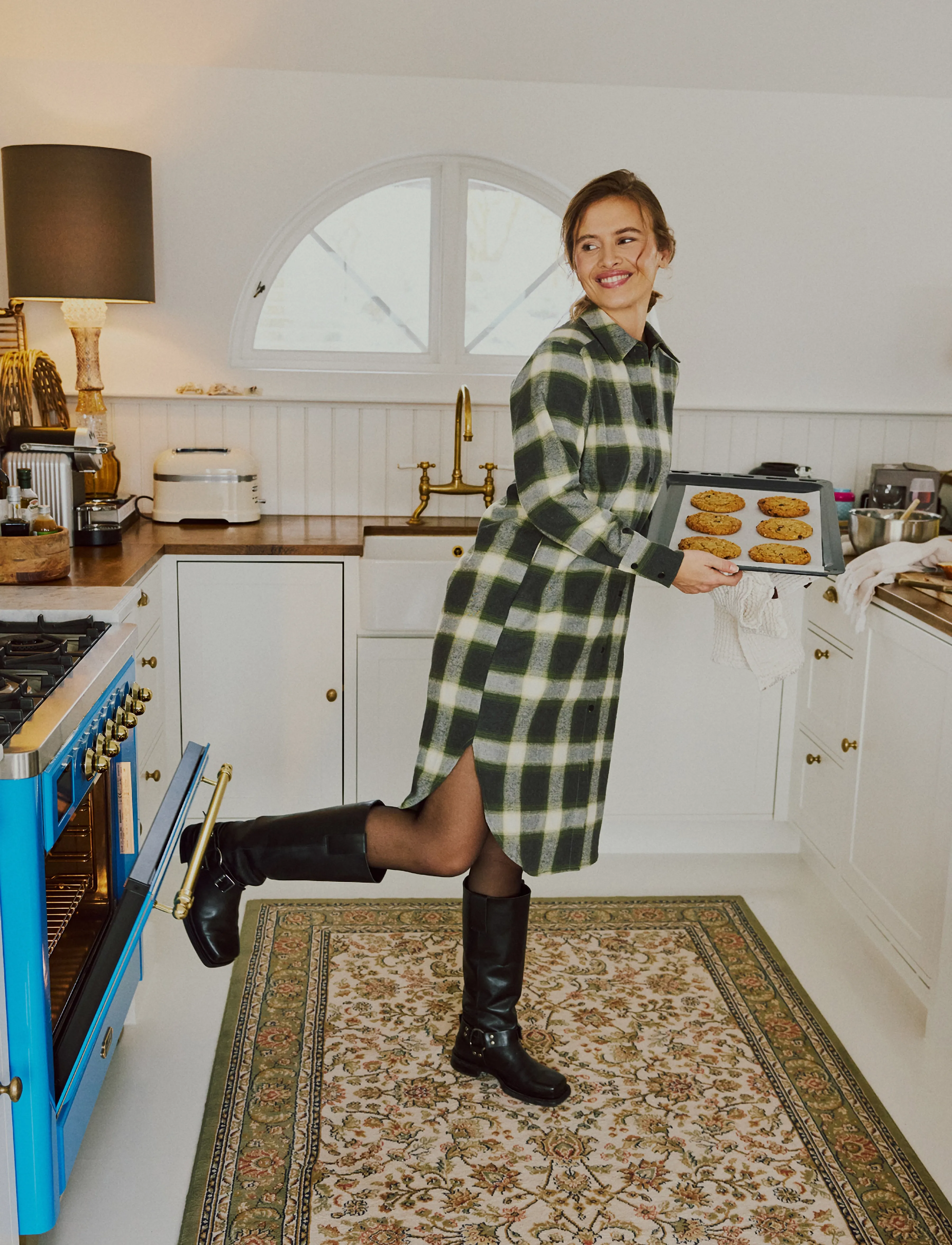 FREE/QUENT - FQERINO-DRESS - skjortklänningar - dark grey mel w calliste green - 3