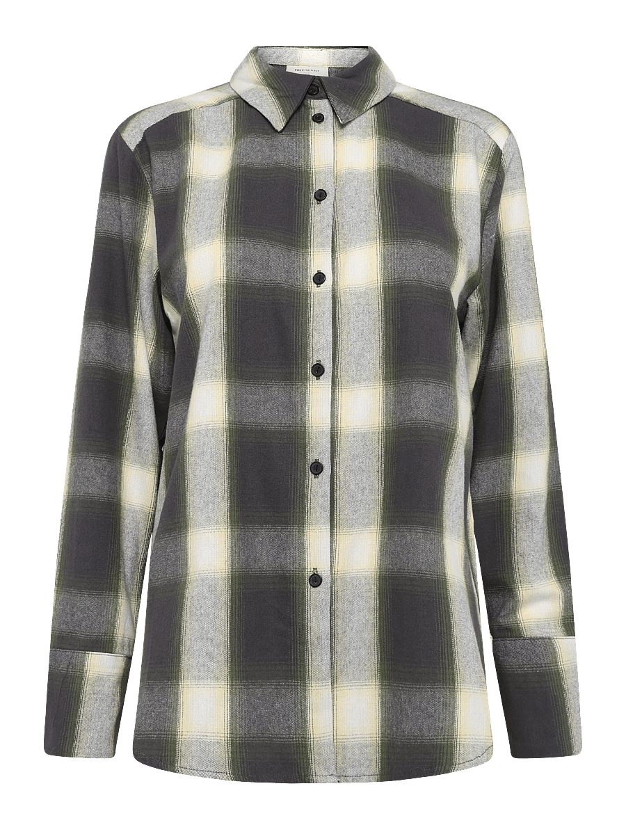 FREE/QUENT - FQERINO-SHIRT - overhemden met lange mouwen - dark grey mel w calliste green - 1