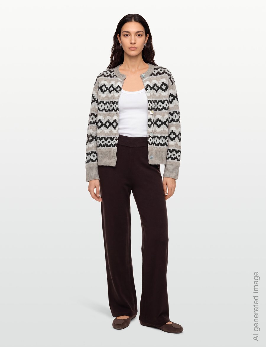 FREE/QUENT - FQALPA-CARDIGAN - cardigans - silver m mel w star off-white - 0