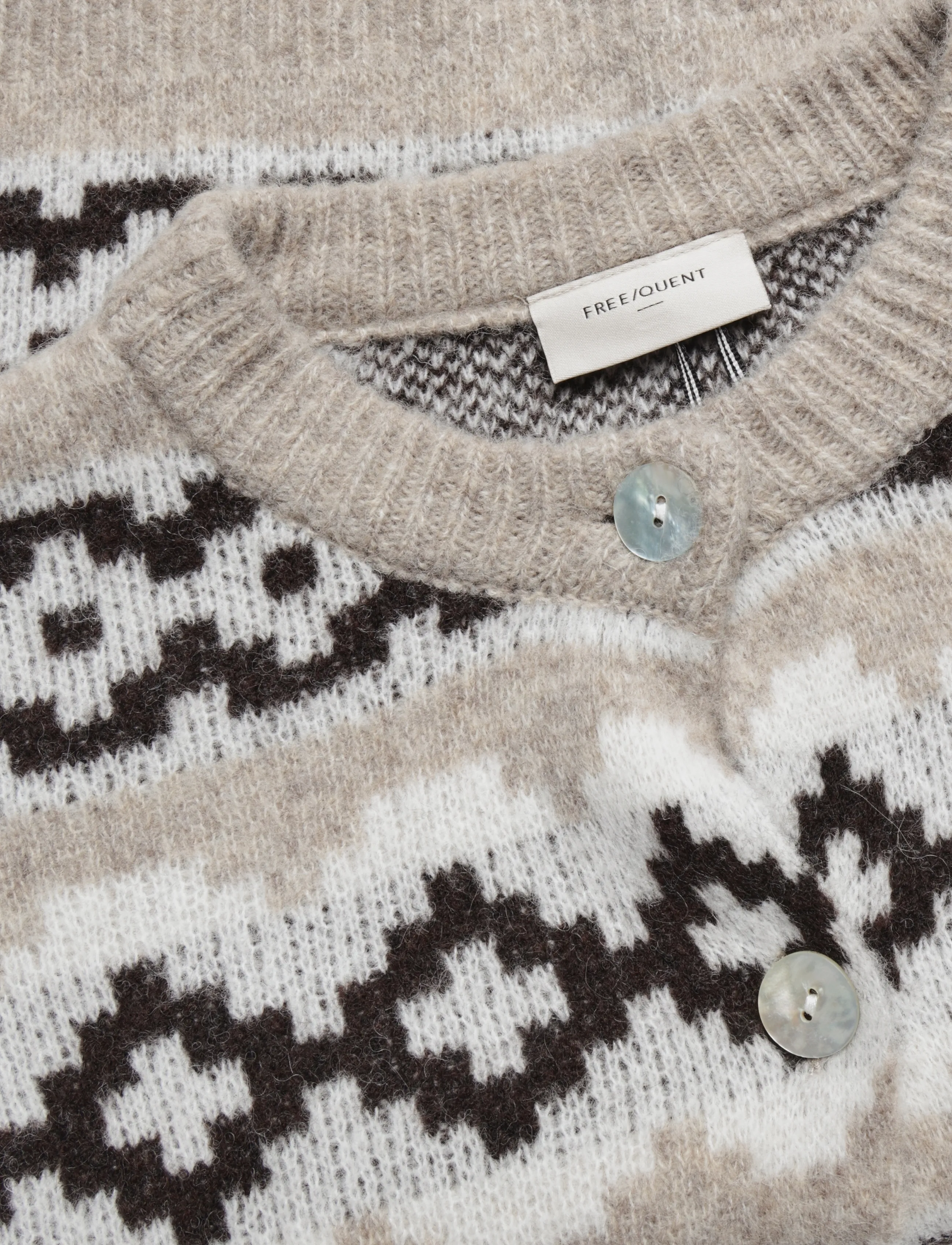 FREE/QUENT - FQALPA-CARDIGAN - cardigans - silver m mel w star off-white - 2