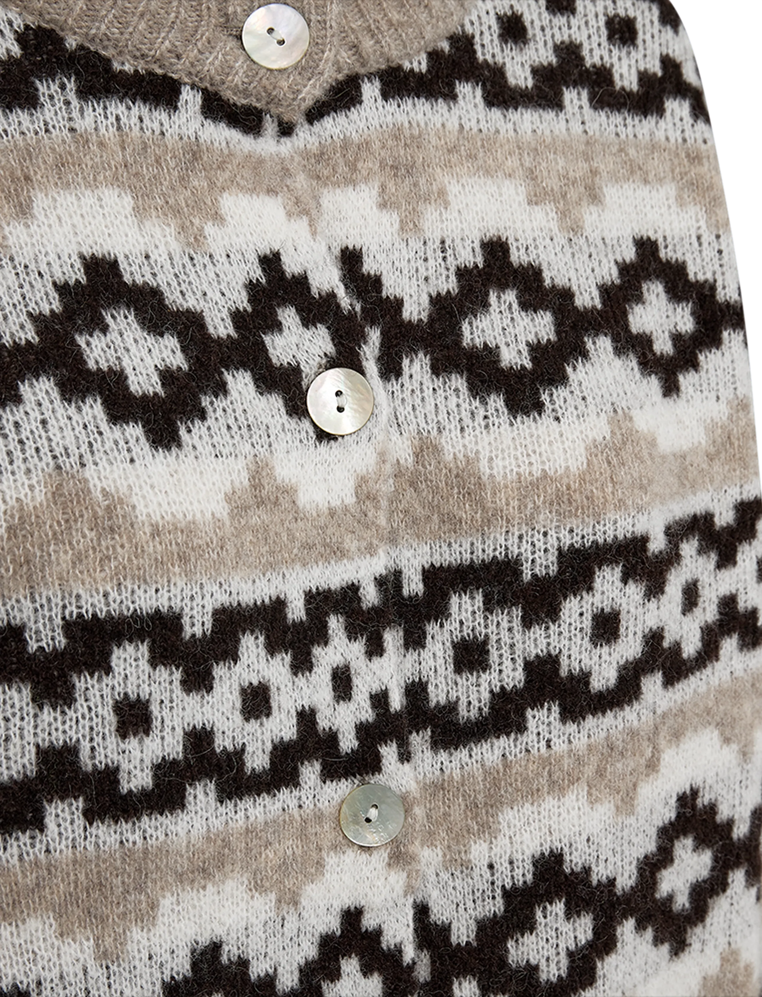 FREE/QUENT - FQALPA-CARDIGAN - autumn clothing - silver m mel w star off-white - 2