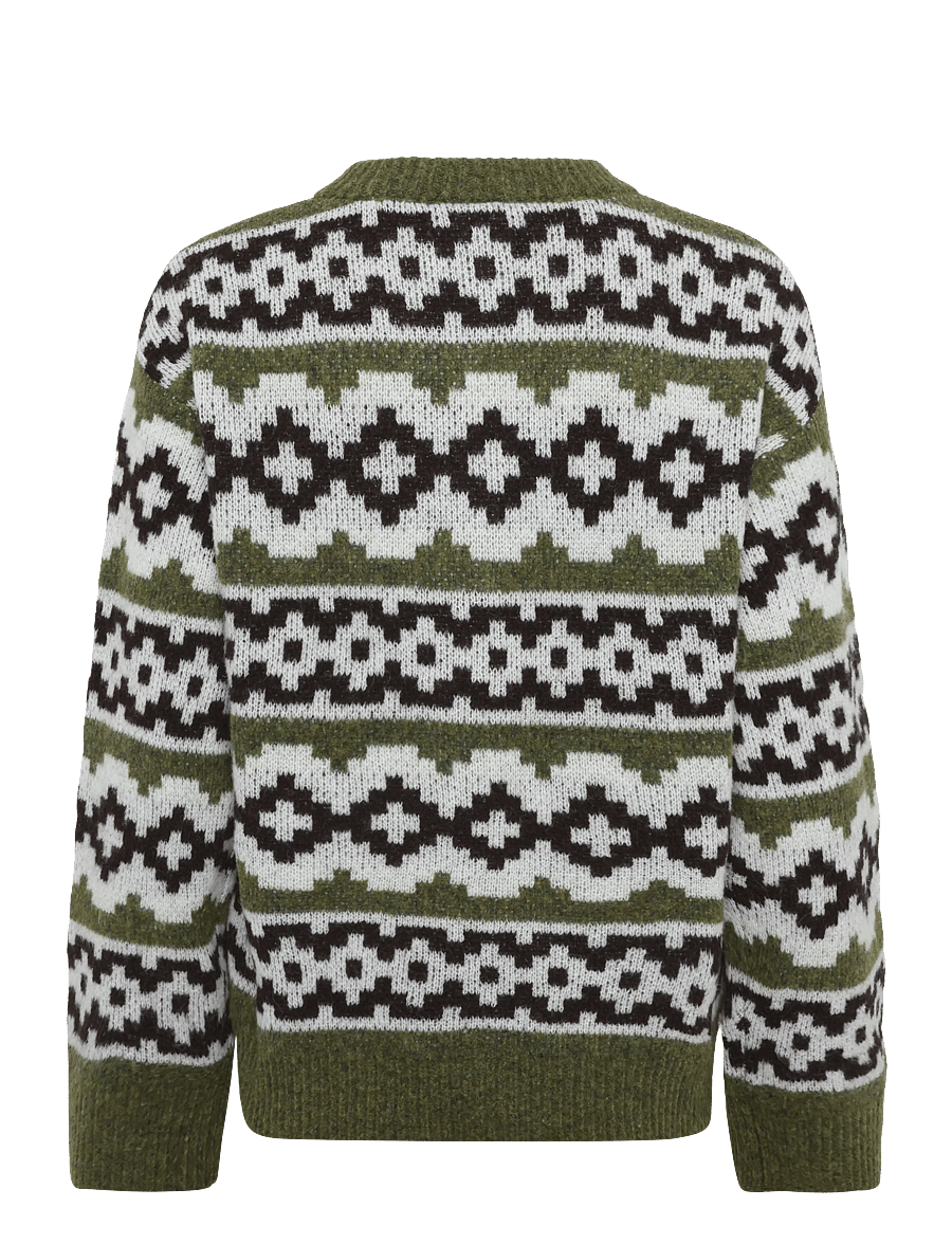 FREE/QUENT - FQALPA-CARDIGAN - cardigans - cal. green mel w. s. off-white - 2