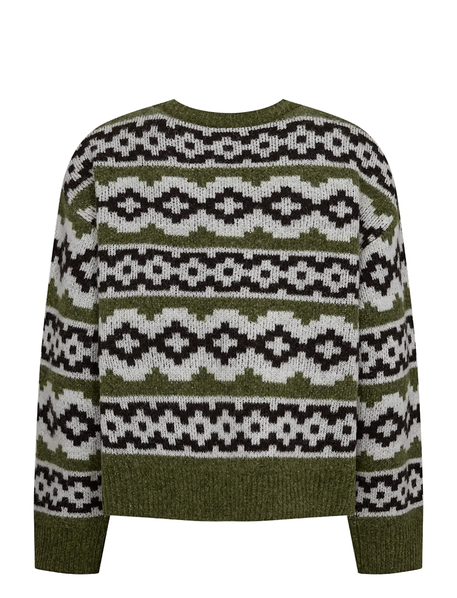 FREE/QUENT - FQALPA-CARDIGAN - strickjacken - cal. green mel w. s. off-white - 2
