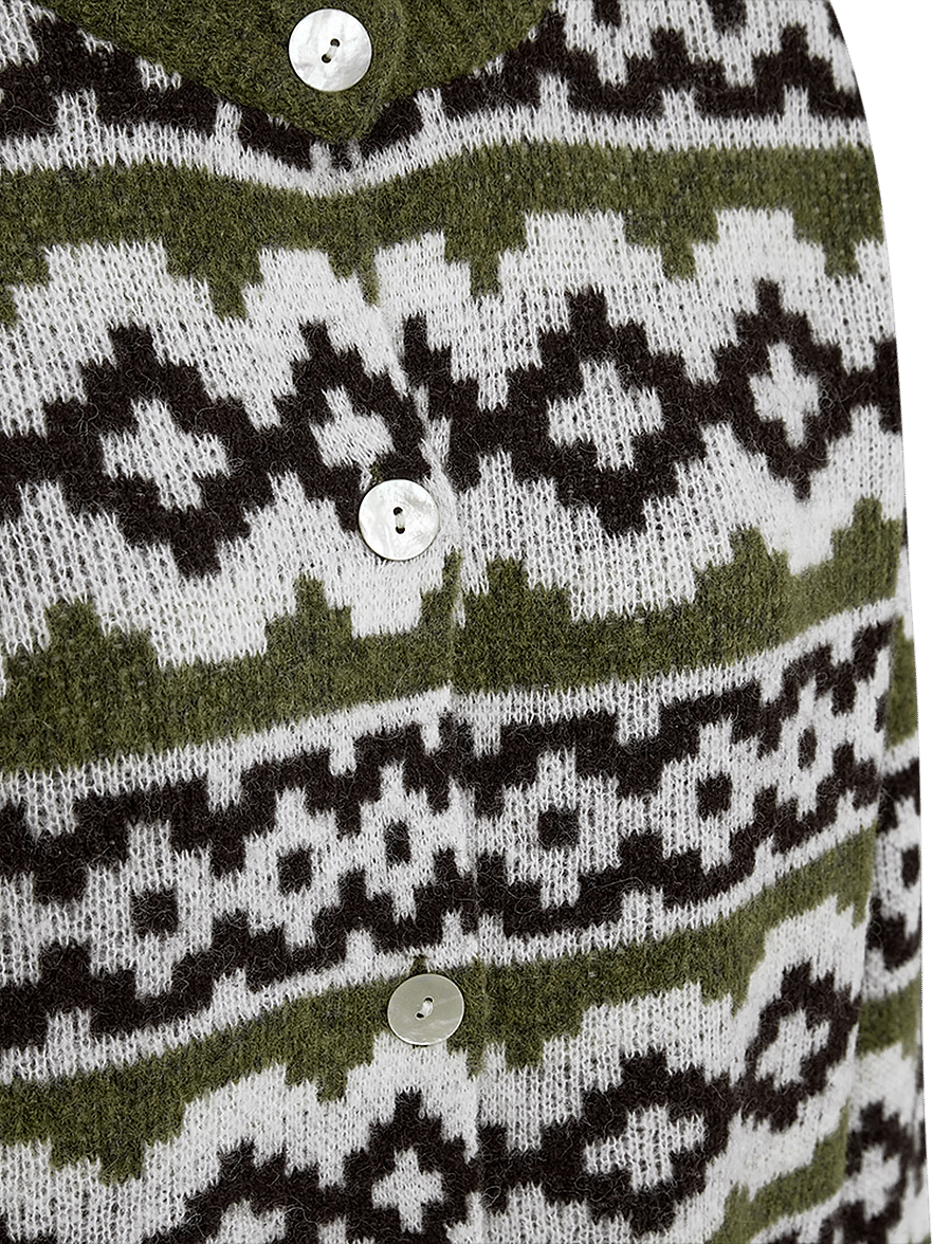 FREE/QUENT - FQALPA-CARDIGAN - strickjacken - cal. green mel w. s. off-white - 3
