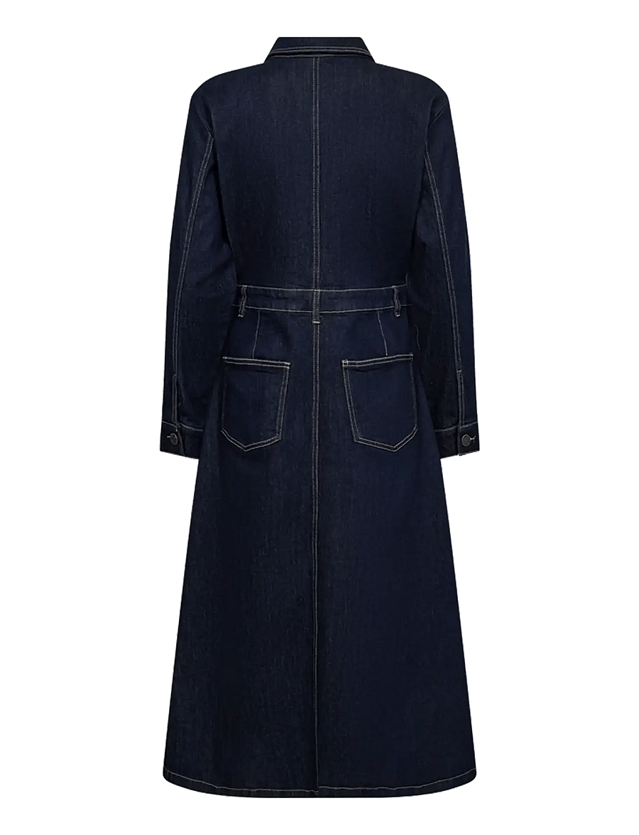 FREE/QUENT - FQSARA-DRESS - skjortklänningar - dark blue denim - 2
