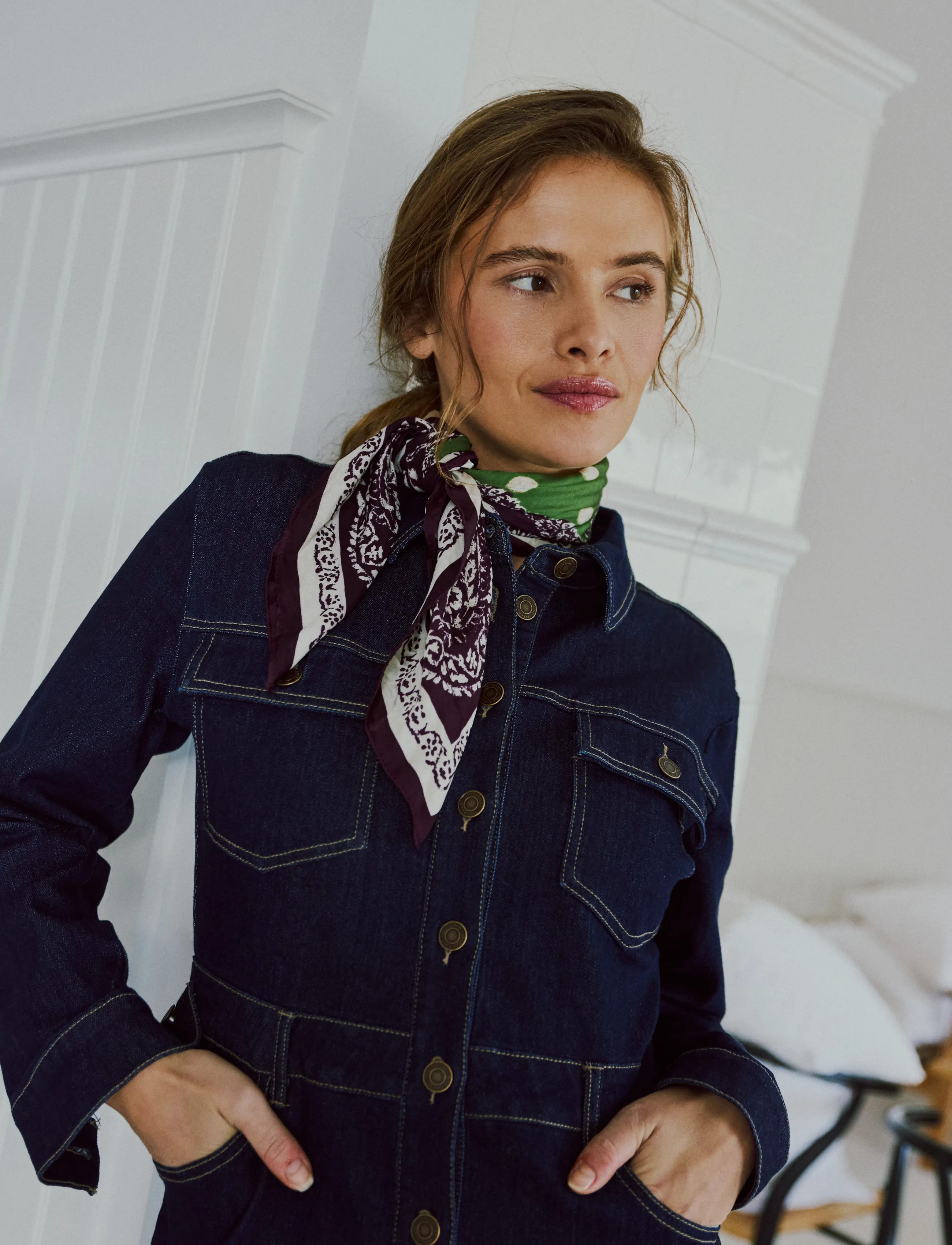 FREE/QUENT - FQSARA-DRESS - skjortklänningar - dark blue denim - 3