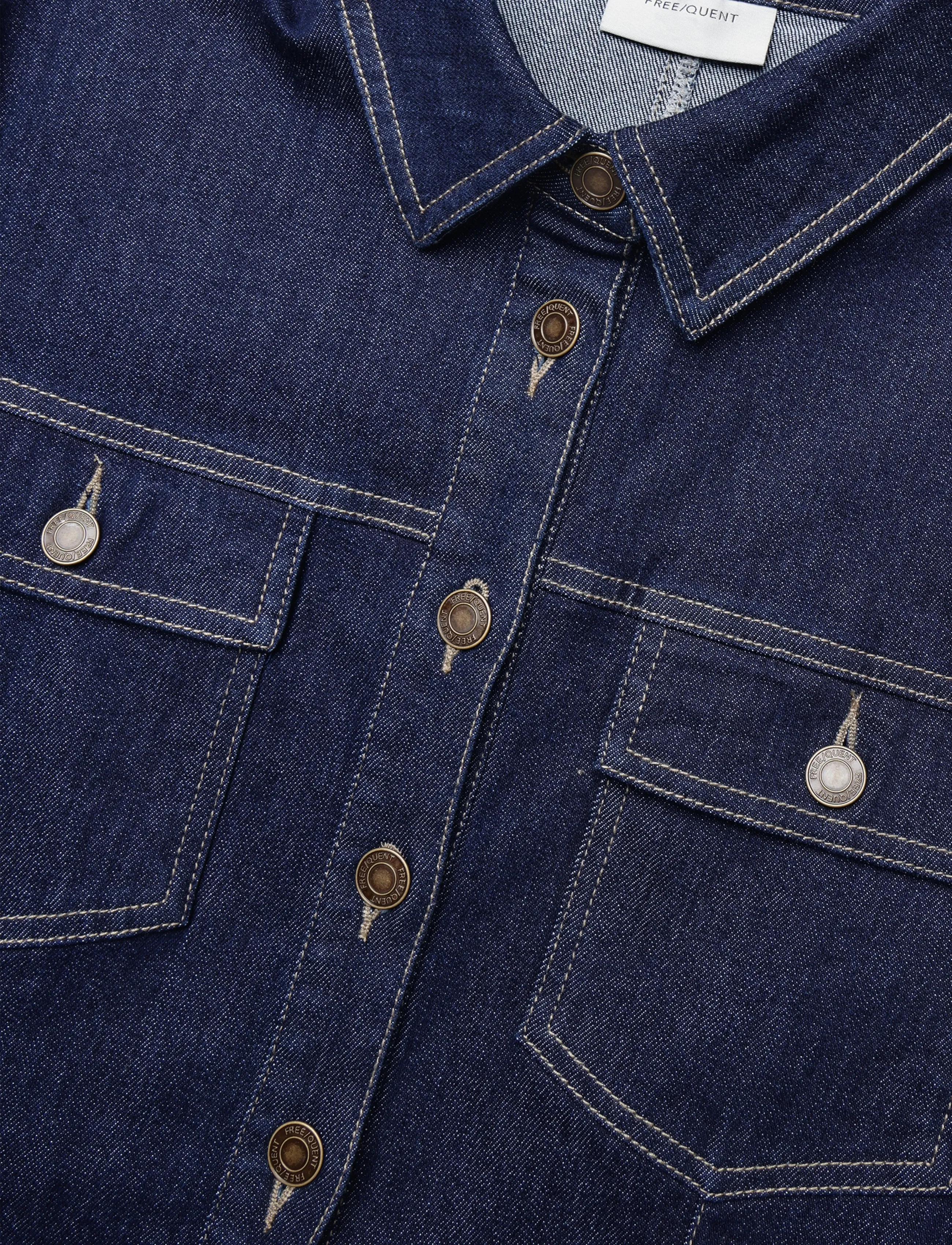 FREE/QUENT - FQSARA-DRESS - sügisene kokkuhoid - dark blue denim - 4
