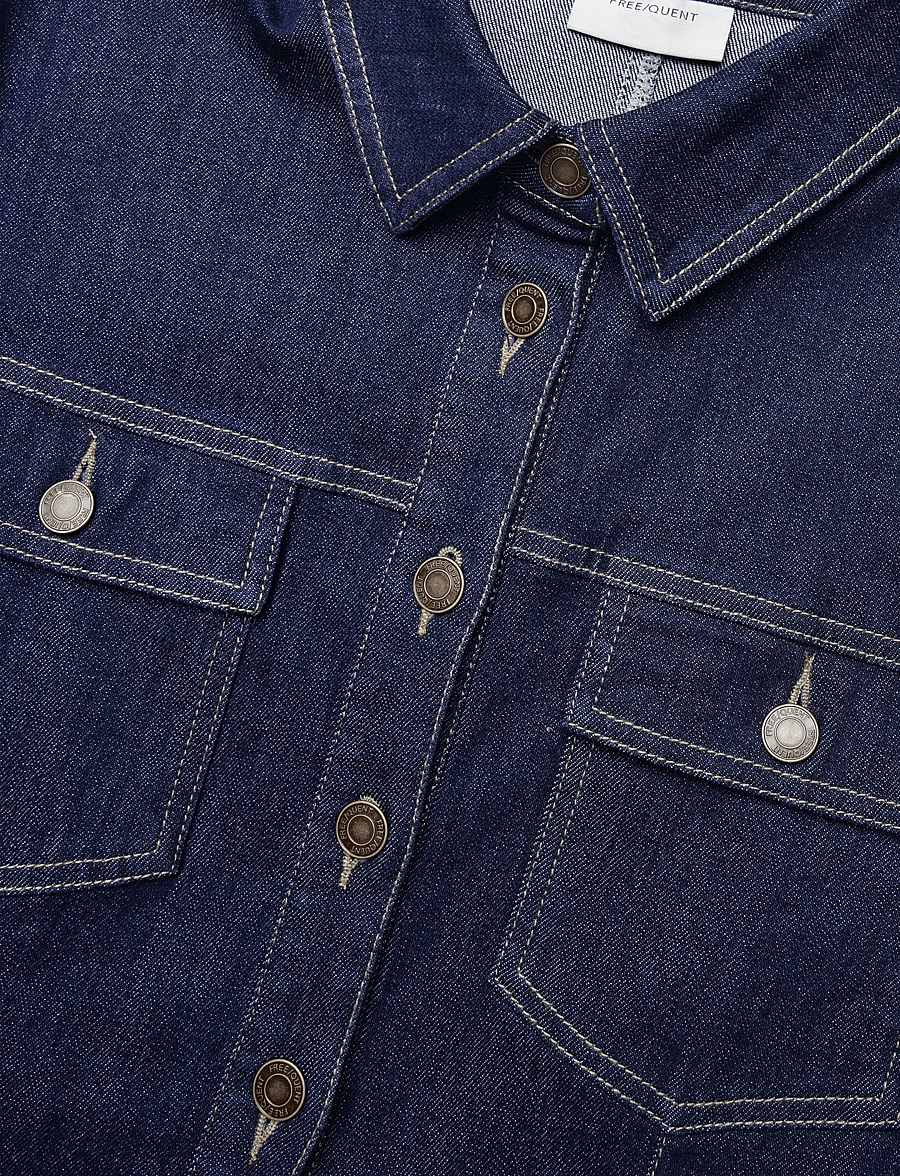 FREE/QUENT - FQSARA-DRESS - hemdkleider - dark blue denim - 4