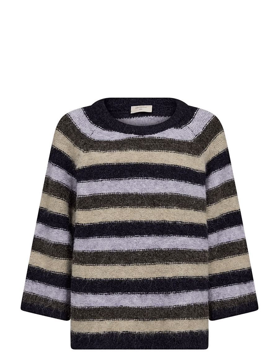 FREE/QUENT - FQGRSLULU-PULLOVER - striktrøjer - nightshade mel w. iris mel - 1