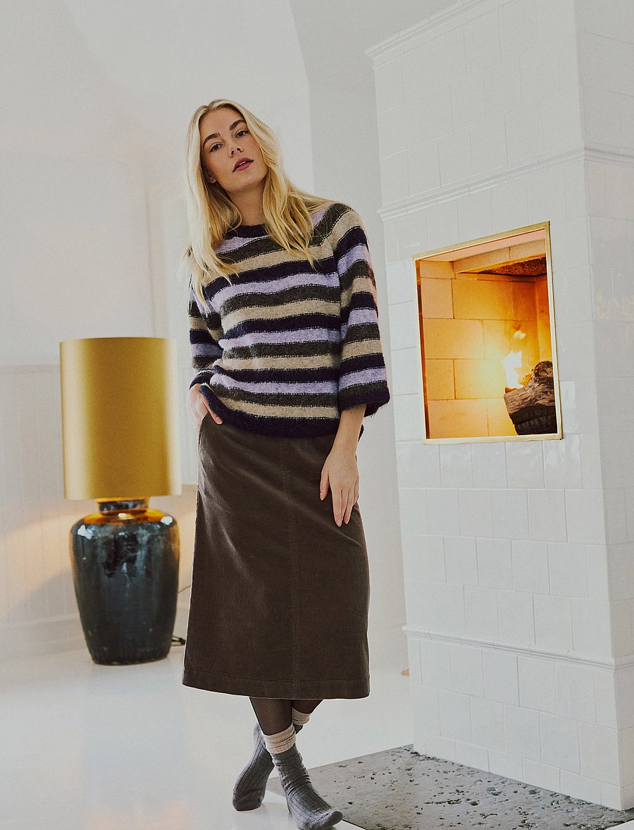 FREE/QUENT - FQGRSLULU-PULLOVER - striktrøjer - nightshade mel w. iris mel - 0