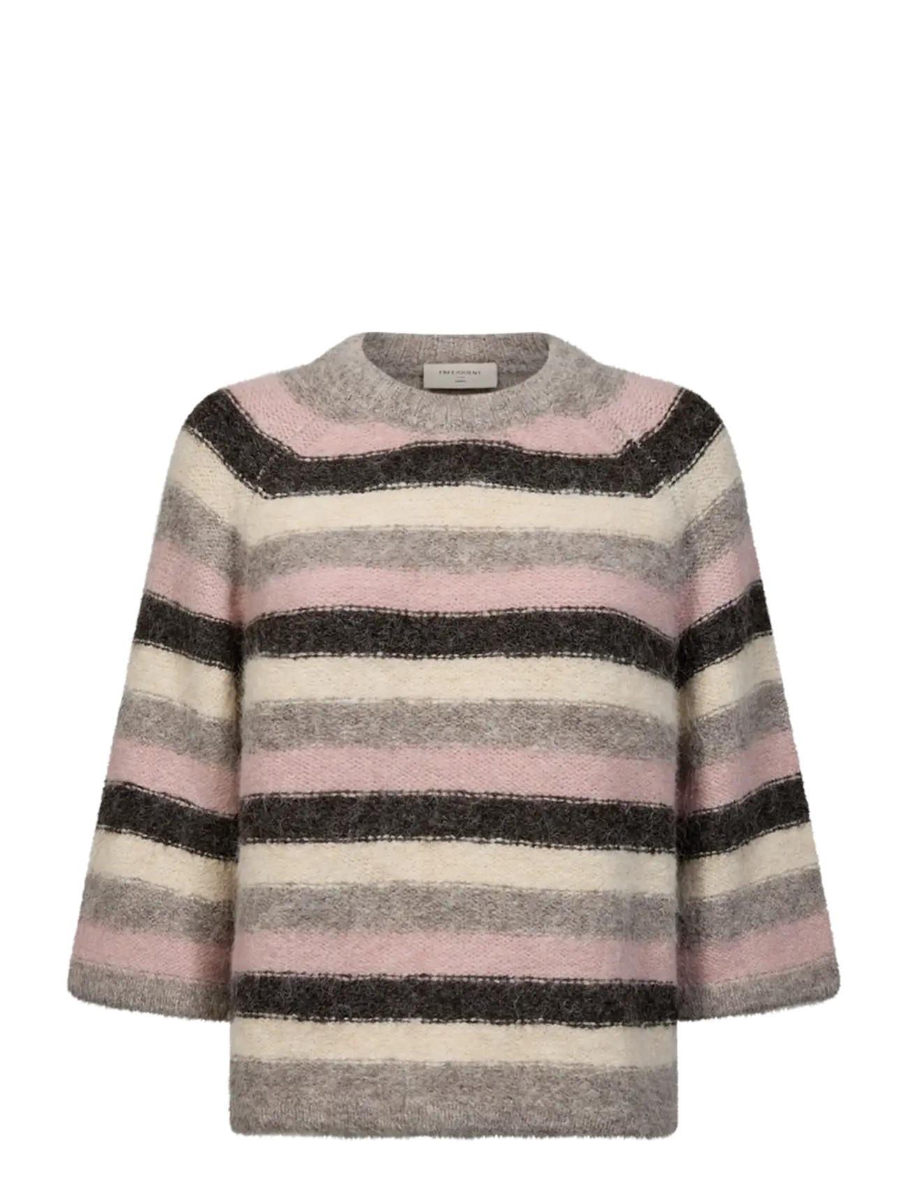 FREE/QUENT FQGRSLULU-PULLOVER - Tøj - DESERT TAUPE MEL W PALE M MEL / cream