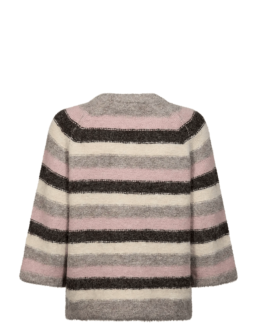 FREE/QUENT - FQGRSLULU-PULLOVER - striktrøjer - desert taupe mel w pale m mel - 1