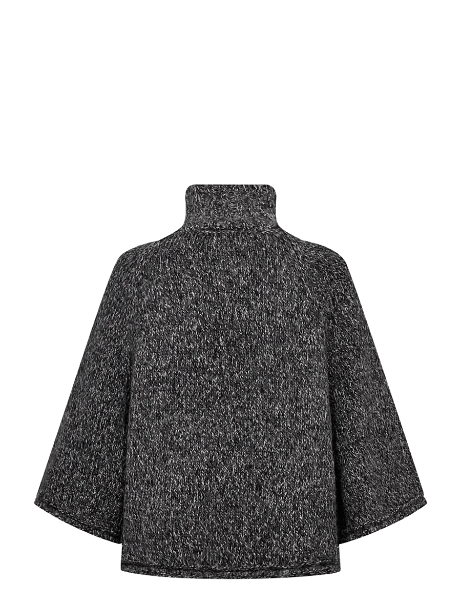 FREE/QUENT - FQSELINA-CAPE - rullekraver - dark grey melange - 2