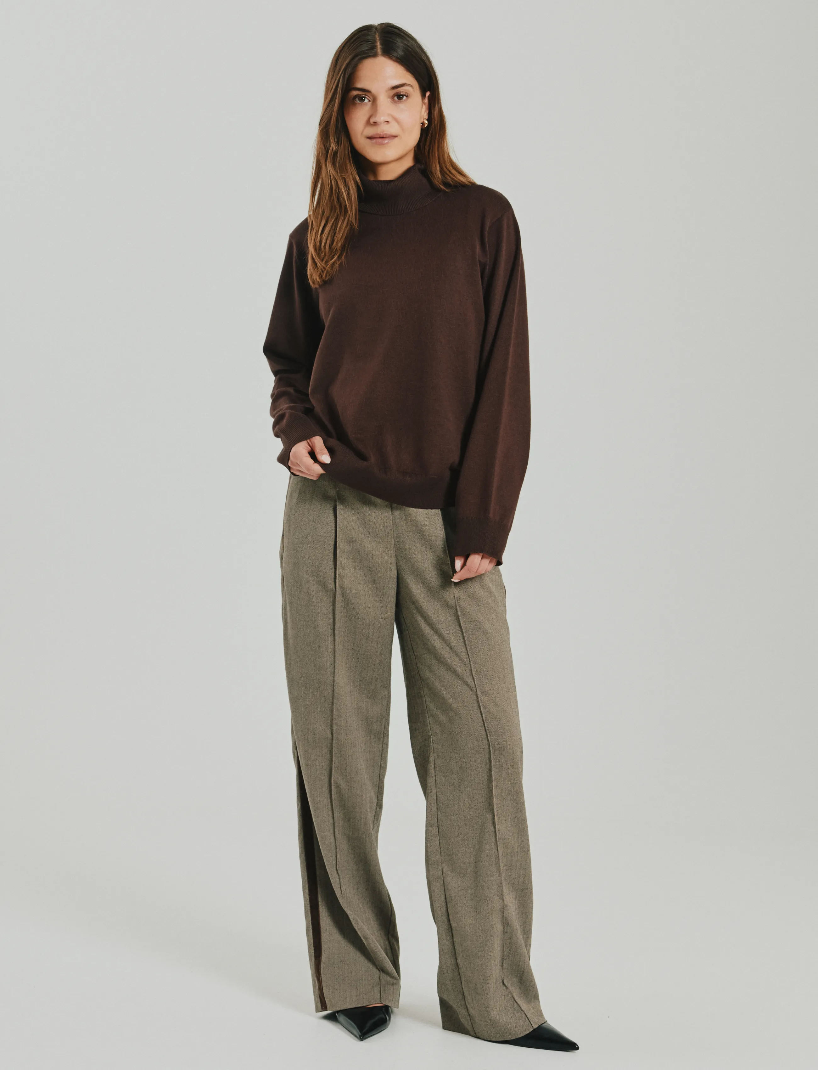 FREE/QUENT FQSOFY-PANTS - Hosen - MOLE W. DESERT TAUPE / brown