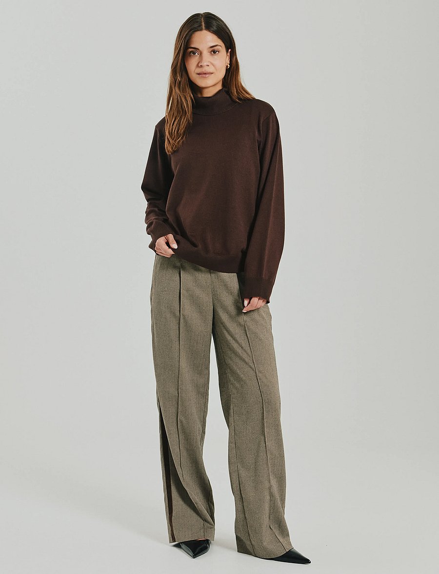 FREE/QUENT - FQSOFY-PANTS - sirged püksid - mole w. desert taupe - 0