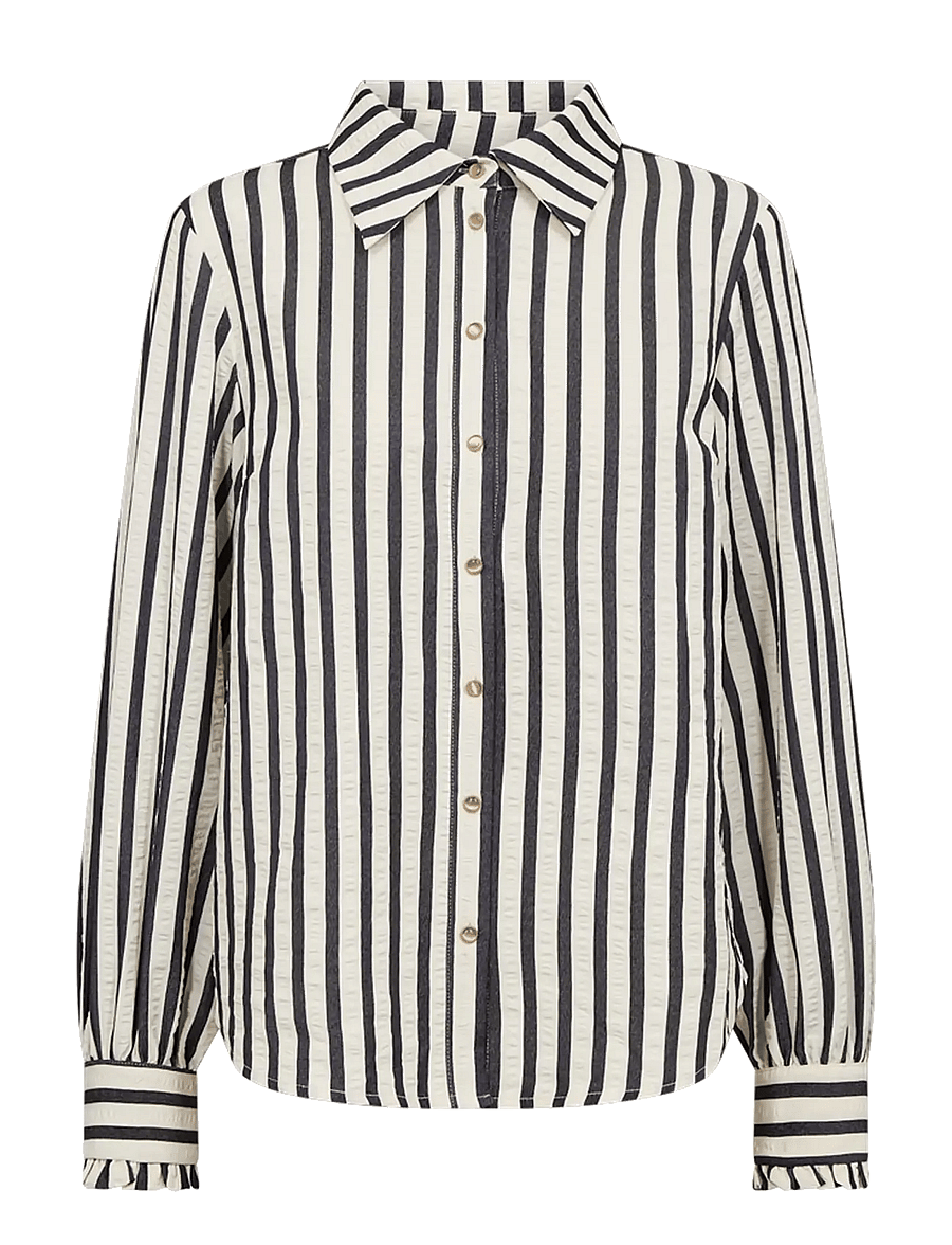 FREE/QUENT - FQNOTO-SHIRT - langärmlige hemden - star off-white w. black - 0