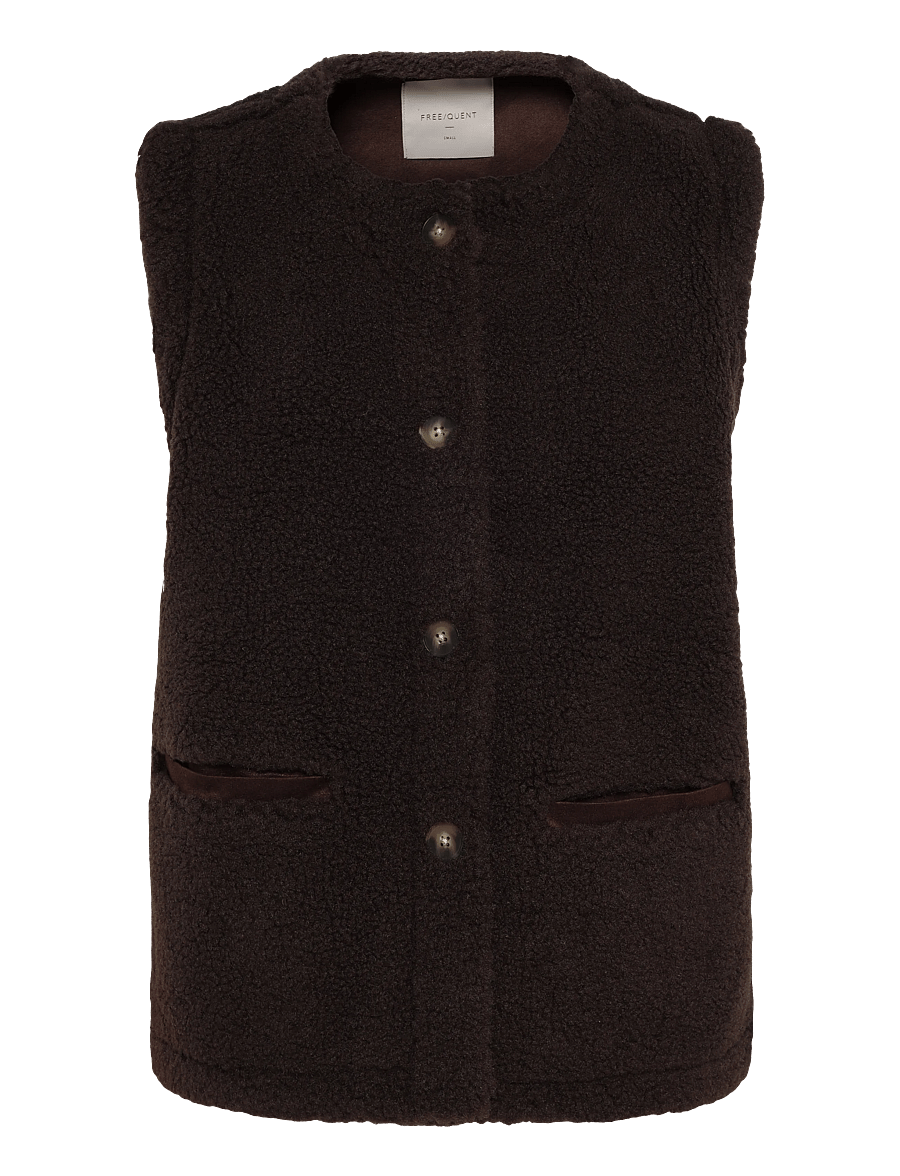 FREE/QUENT - FQEDDY-WAISTCOAT - fleece- och teddyvästar - mole - 0
