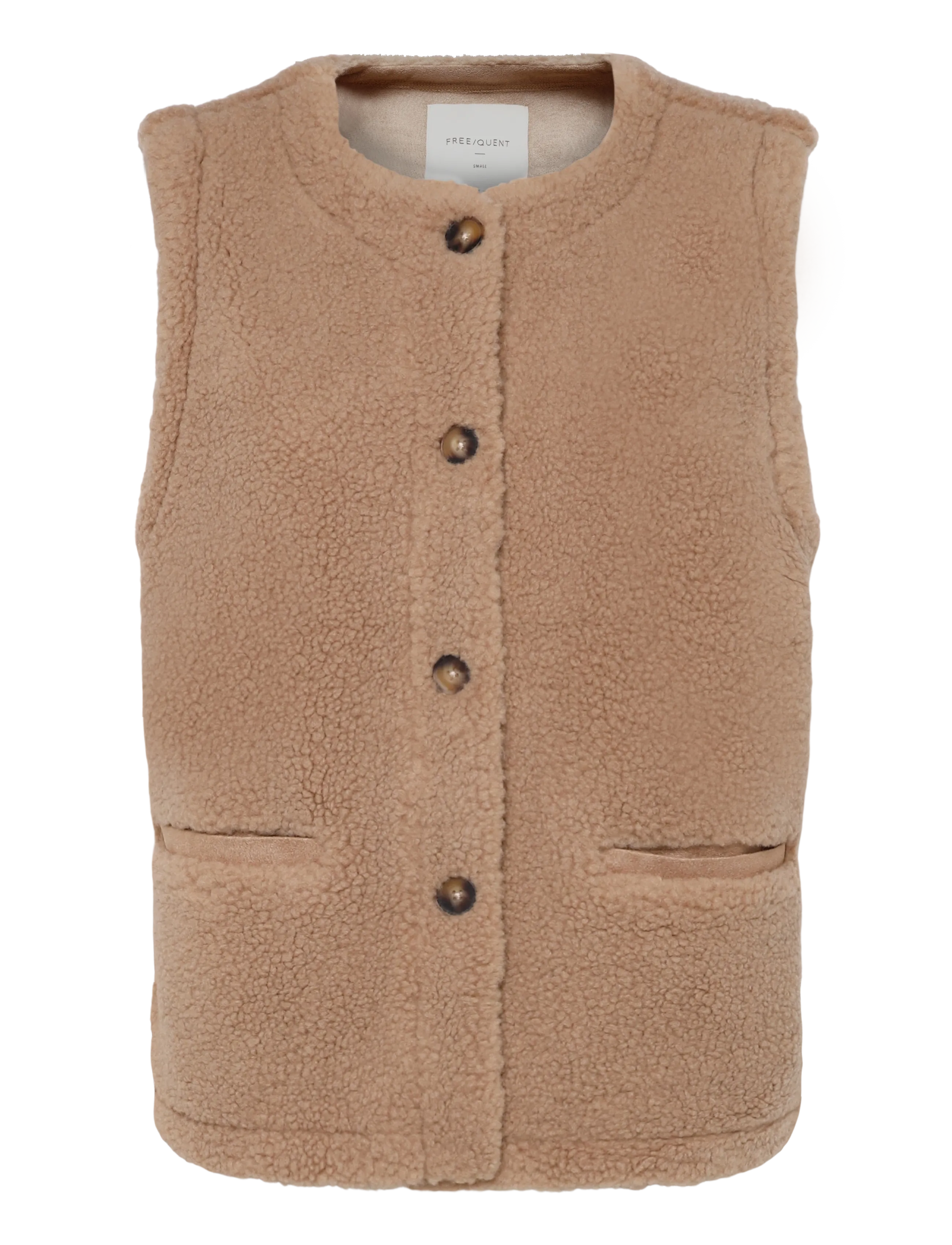 FREE/QUENT FQEDDY-WAISTCOAT - Teddy-vestid - SILVER MINK / beige