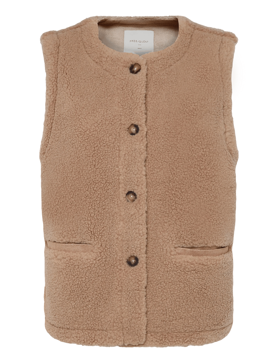 FREE/QUENT - FQEDDY-WAISTCOAT - teddy-vestid - silver mink - 1