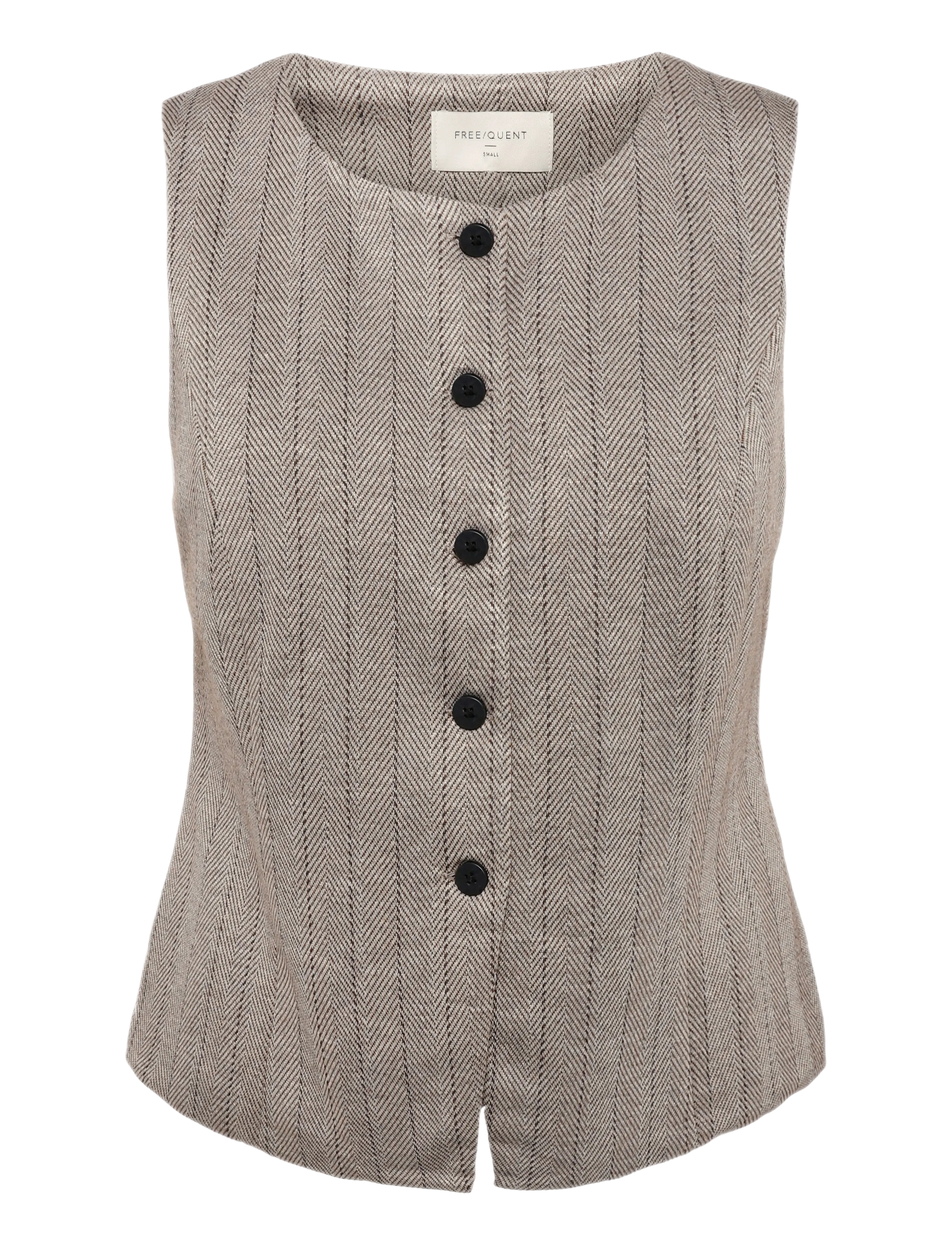 FREE/QUENT FQBONNIE-WAISTCOAT - FREE|QUENT - MOONBEAM W. MOLE / beige
