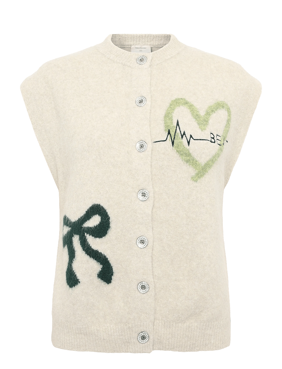 FREE/QUENT - FQNOMAS-VEST - oyster gr ml w deep forest ml - 1
