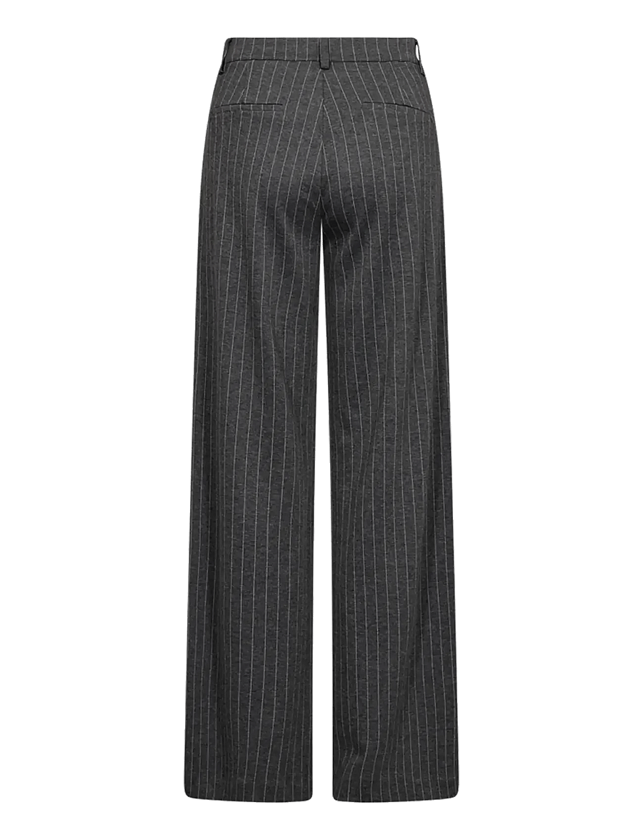 FREE/QUENT - FQLANNI-PANTS - hosen mit weitem bein - dark grey mel w star off-white - 1