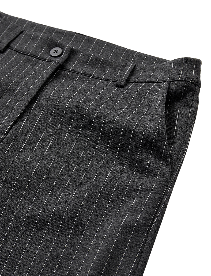 FREE/QUENT - FQLANNI-PANTS - hosen mit weitem bein - dark grey mel w star off-white - 2