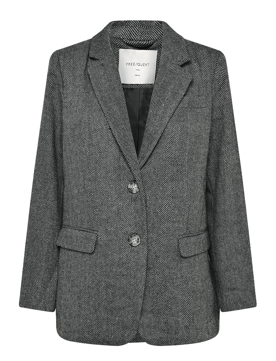 FREE/QUENT - FQZANGO-JACKET - enkelknäppta kavajer - black w. medium grey mel. - 1