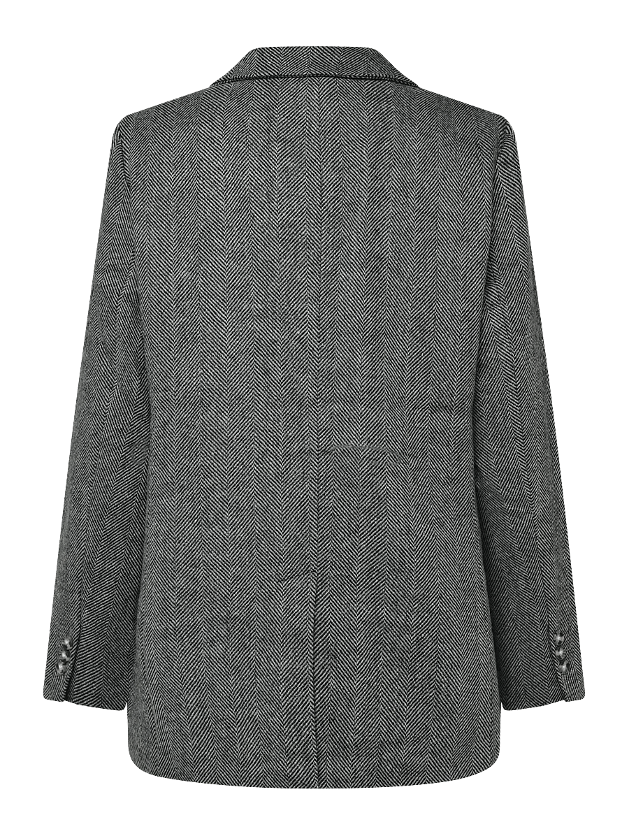 FREE/QUENT - FQZANGO-JACKET - enkelknäppta kavajer - black w. medium grey mel. - 2