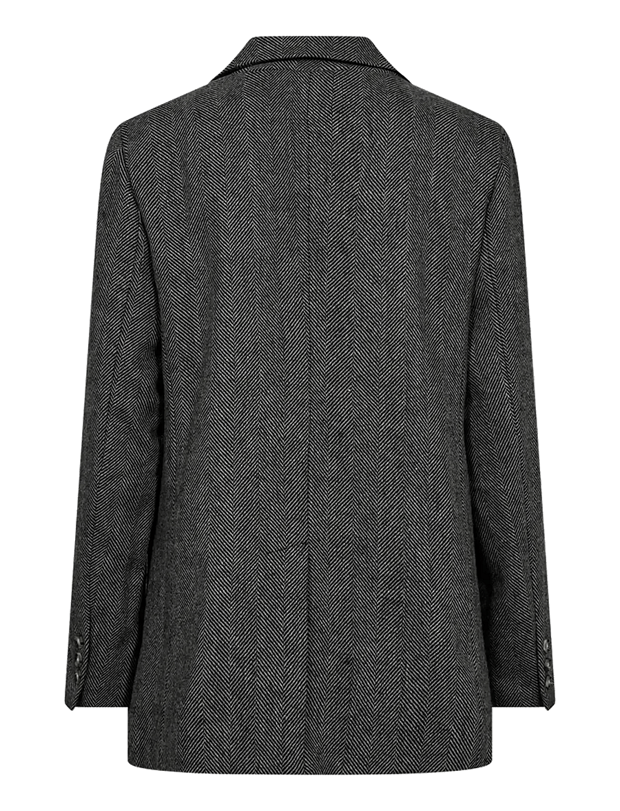 FREE/QUENT - FQZANGO-JACKET - single breasted blazers - black w. medium grey mel. - 2