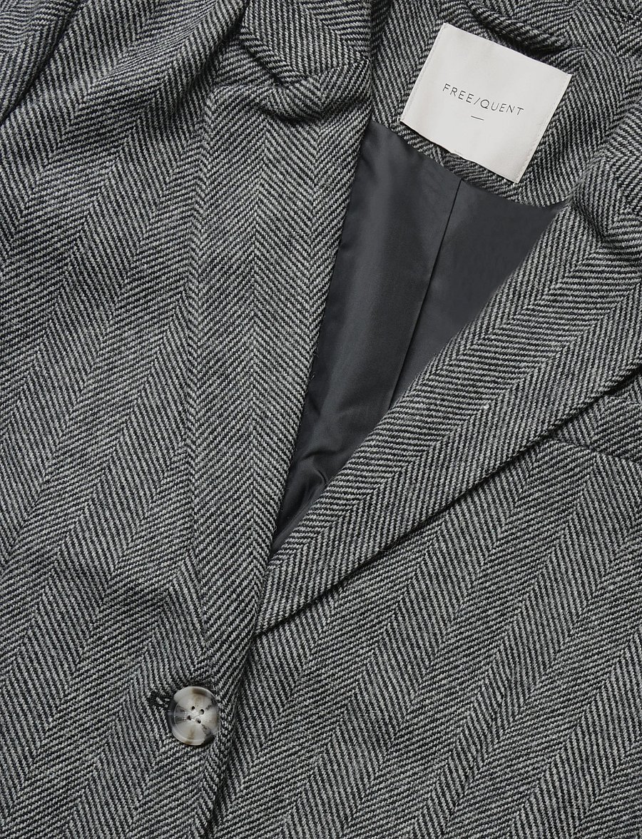 FREE/QUENT - FQZANGO-JACKET - enkelknäppta kavajer - black w. medium grey mel. - 5