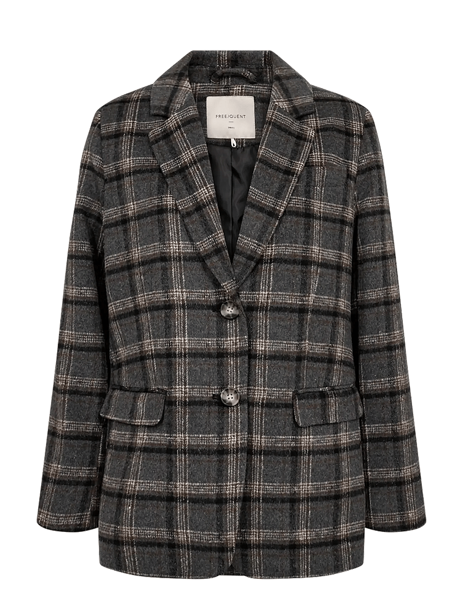 FREE/QUENT - FQZANGO-JACKET - single breasted blazers - medium grey mel. w. black - 1