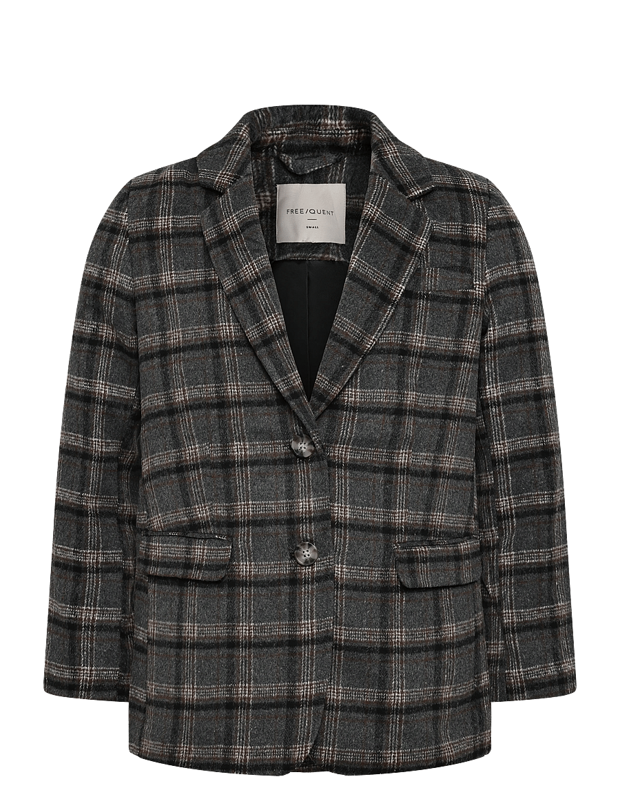 FREE/QUENT - FQZANGO-JACKET - enkeltradede blazere - medium grey mel. w. black - 1