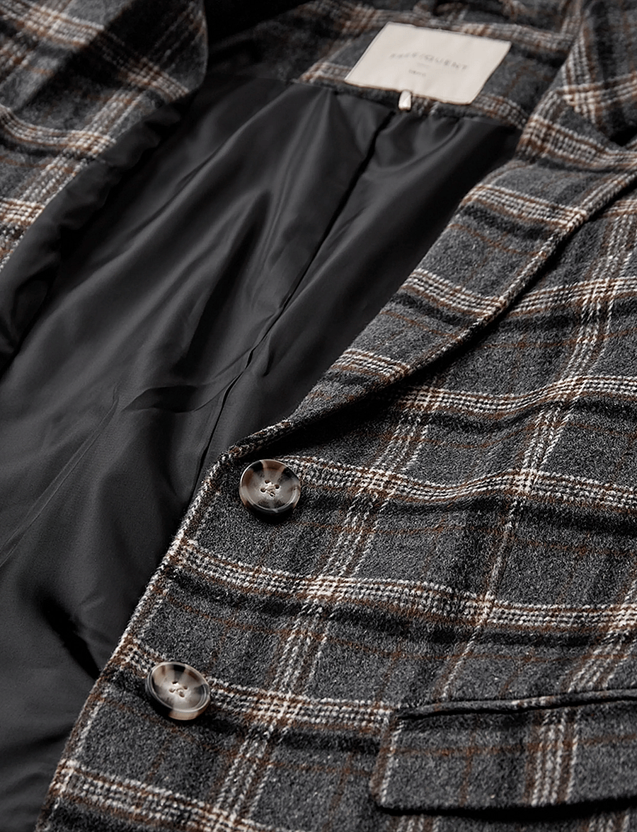 FREE/QUENT - FQZANGO-JACKET - single breasted blazers - medium grey mel. w. black - 4