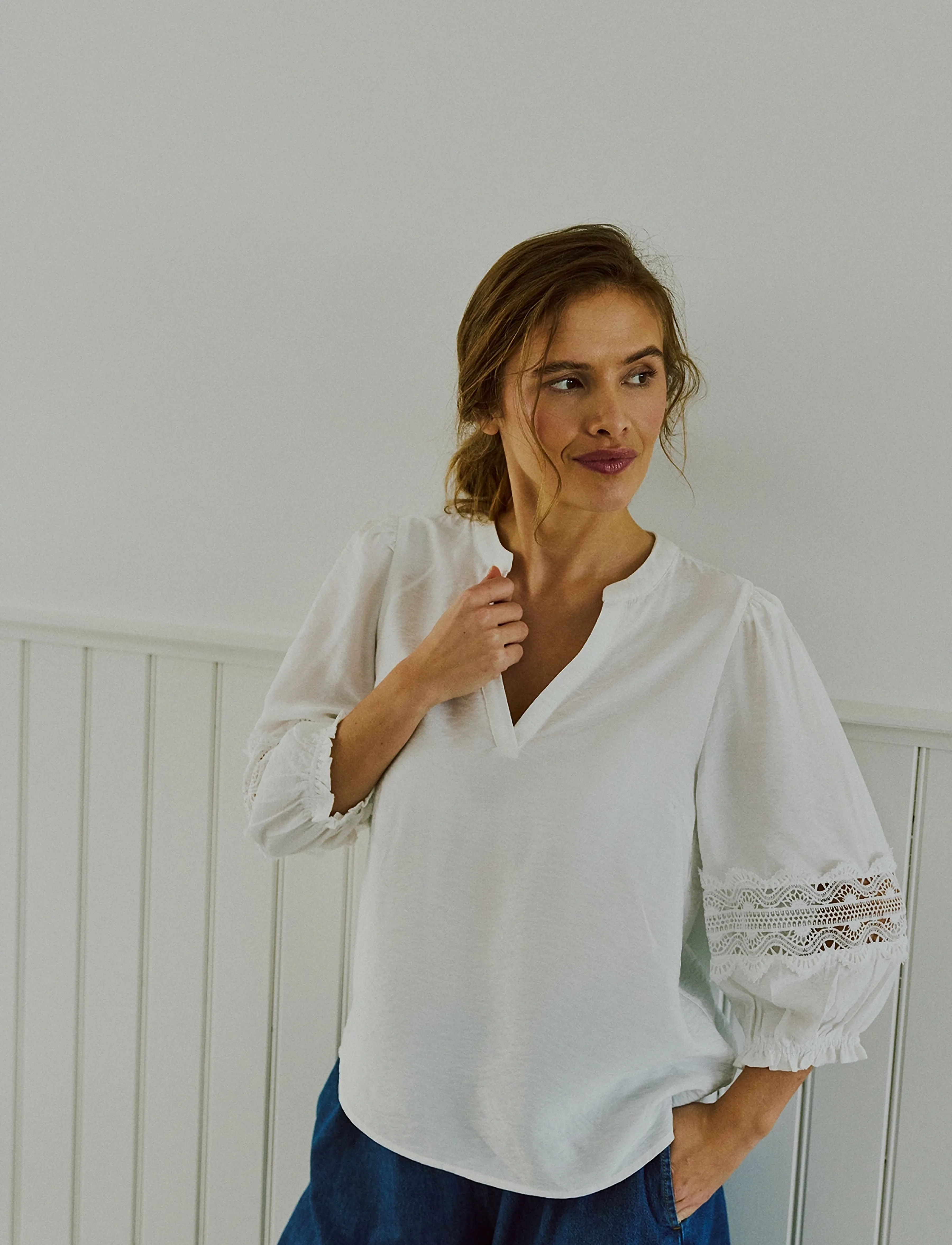 FREE/QUENT - FQBLAZE-BLOUSE - pikkade varrukatega pluusid - star off-white - 3