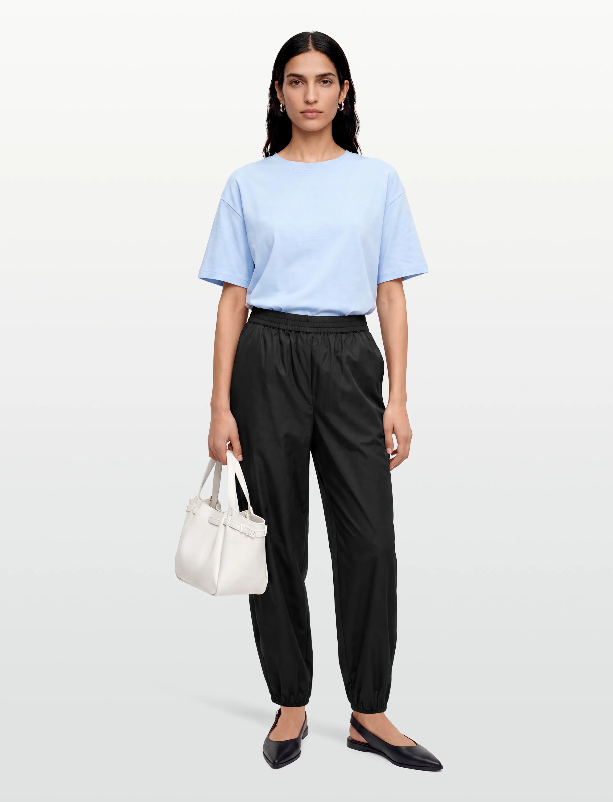 FREE/QUENT FQBREEZE-PANTS - Tønnebukser - BLACK / black