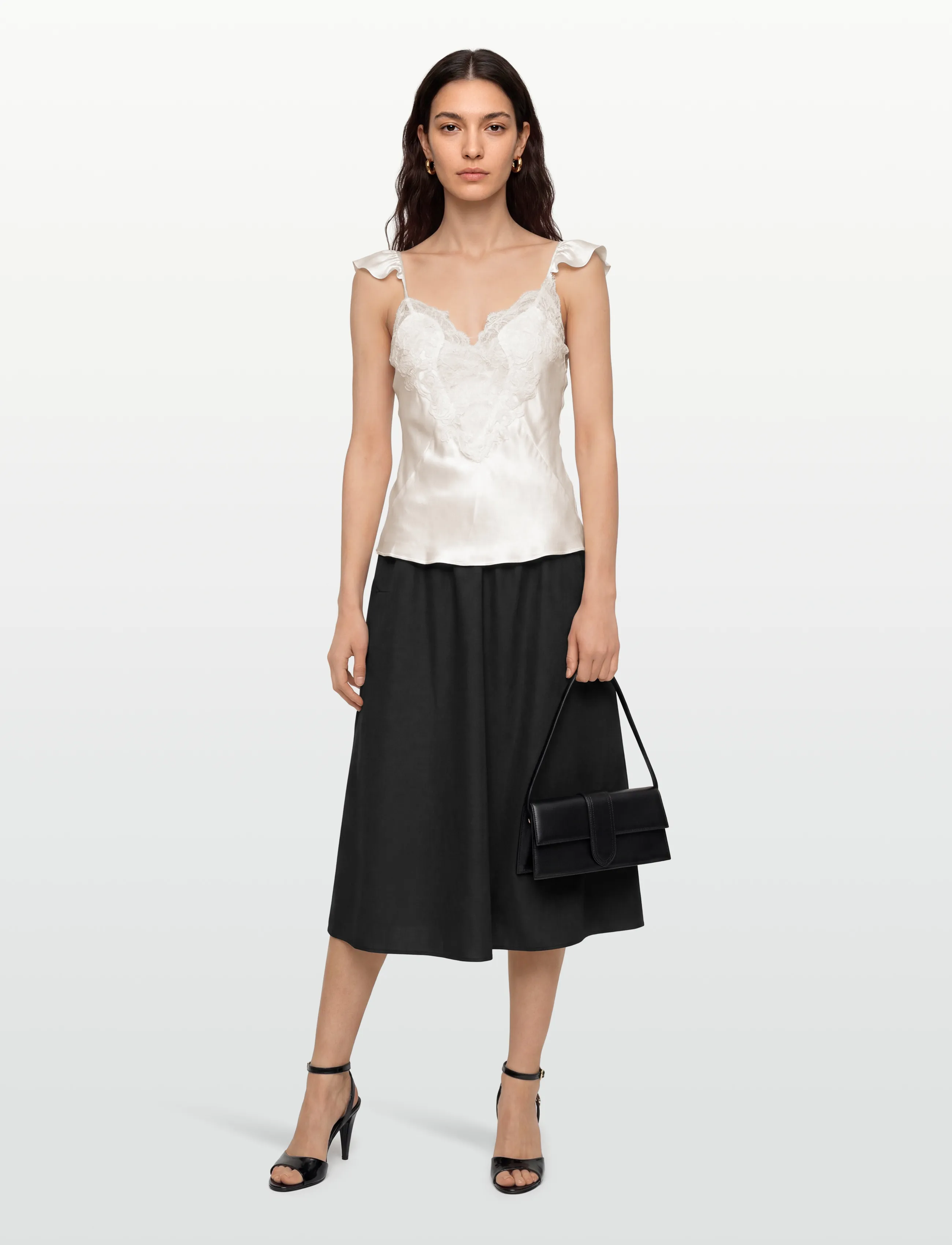 FREE/QUENT Fqbreeze-Skirt, XL, Röcke, Schwarz - Knee-length & Midi Frauen
